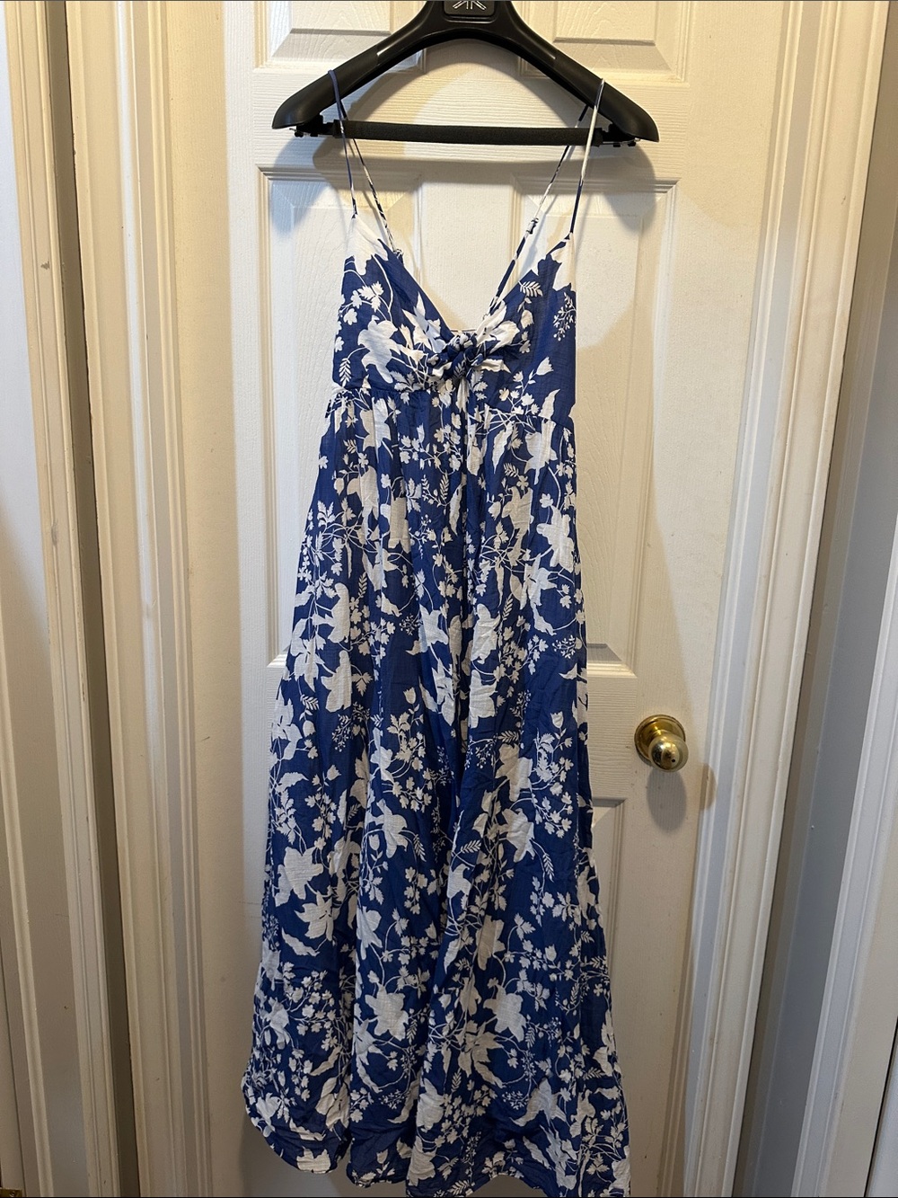 Zara Blue and White Floral Maxi Dress